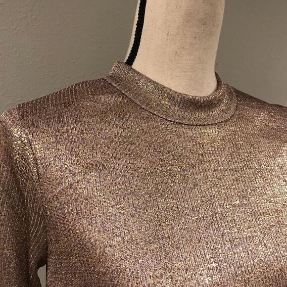 Rose Gold long sleeve a-line tunic or mini dress - Picture 2 of 13